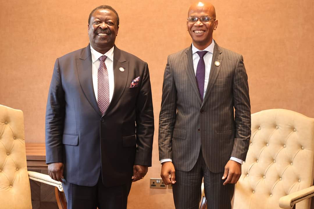 Prime Cabinet Secretary Musalia Mudavadi with Tanzania Foreign Affairs Minister January Makamba